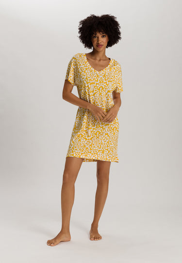 Sleep And Lounge Cotton V-Neck Nightdress 90cm | Golden Ornament 74855-3006